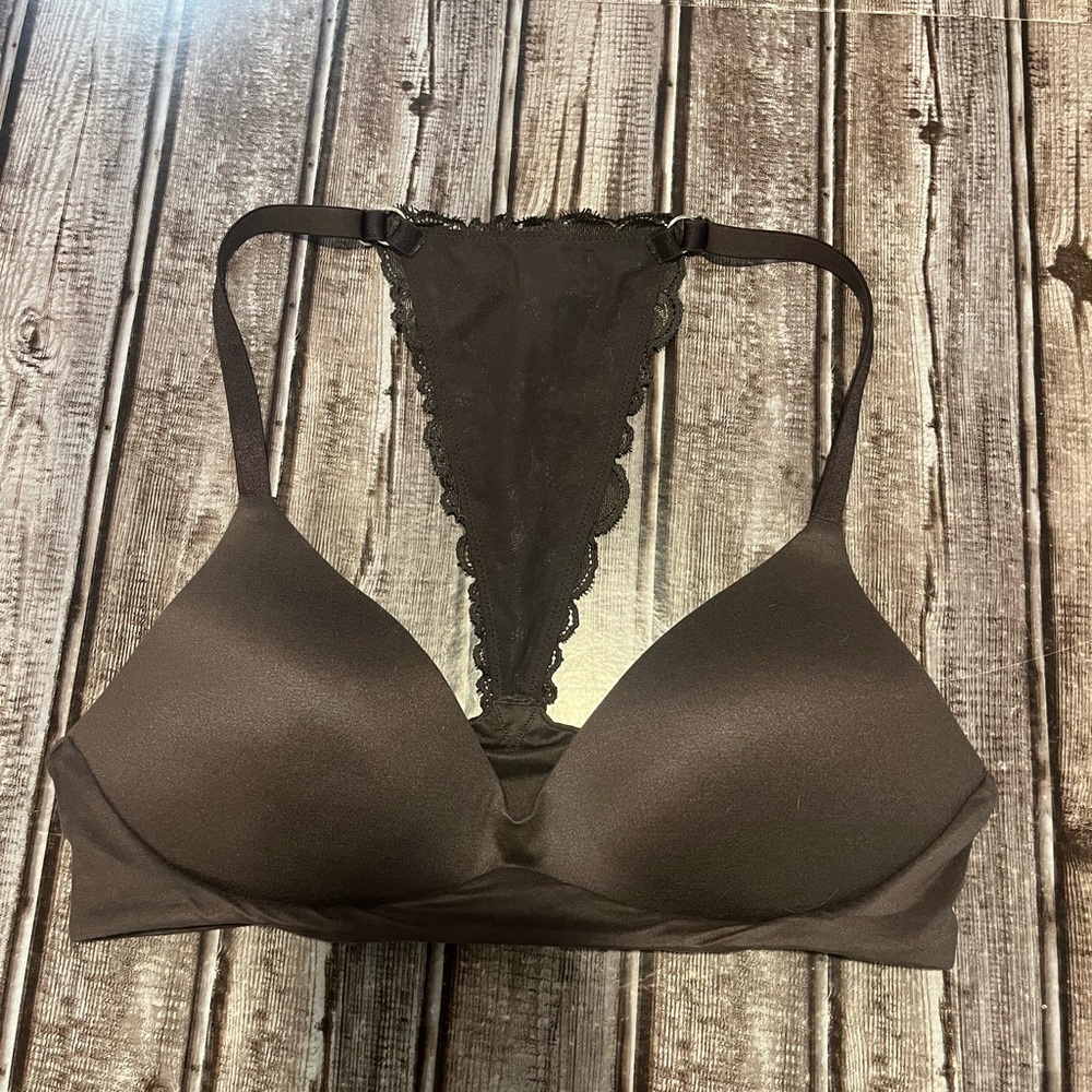 Aerie Chocolate Lace-Back Bra